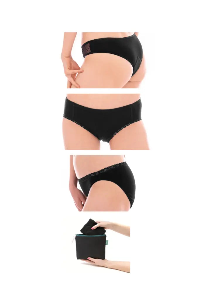 Set Zen și feminin |3 chiloti + gentuță impermeabilă Libréa